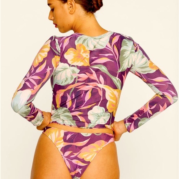 New Mikoh Free People Jeju / Miyako Sm 2Pc Surf Rash Guard Long Sleeve / LowRise - Picture 5 of 13